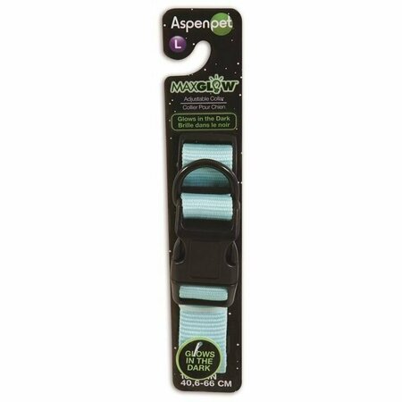 ASPEN PET Collar Glow 1inx16-26in Blue 02357